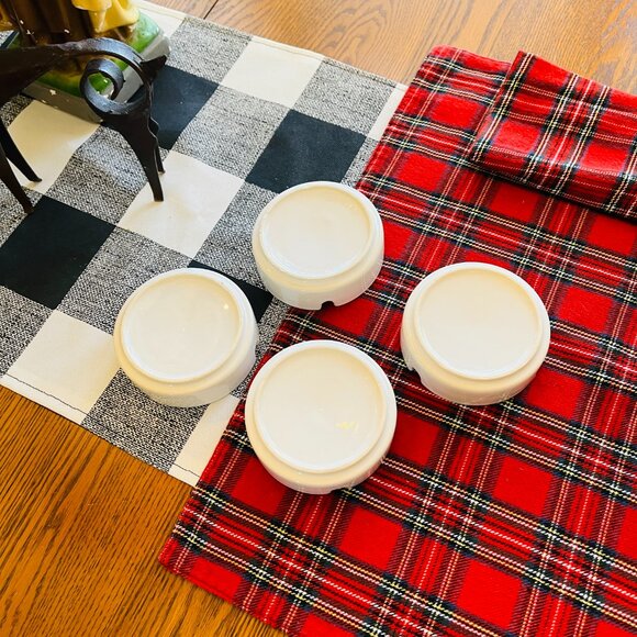 4 Vintage Christmas stackable ashtrays - Picture 6 of 10